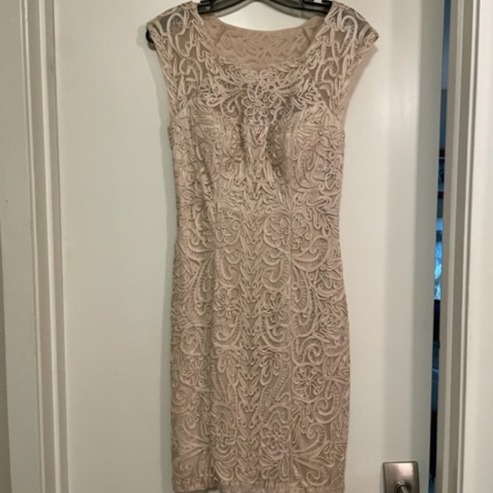 Sue Wong Tan Lace Dress - Size 4